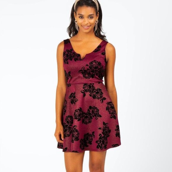 Francesca's | NWT Patrice Flocked Floral Dress - Picture 2 of 16